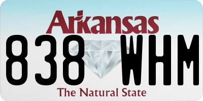 AR license plate 838WHM