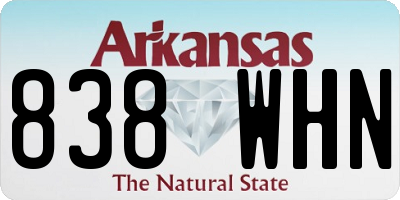 AR license plate 838WHN