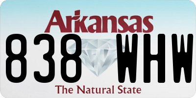 AR license plate 838WHW