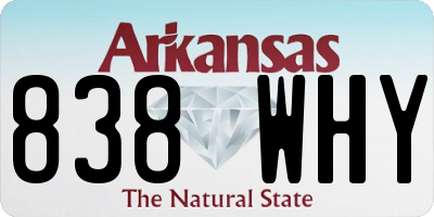AR license plate 838WHY