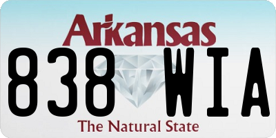 AR license plate 838WIA