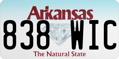 AR license plate 838WIC