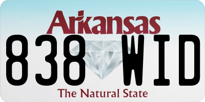 AR license plate 838WID