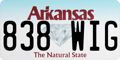 AR license plate 838WIG