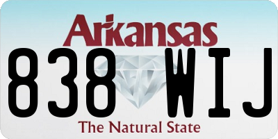 AR license plate 838WIJ