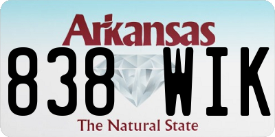 AR license plate 838WIK