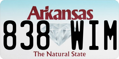 AR license plate 838WIM