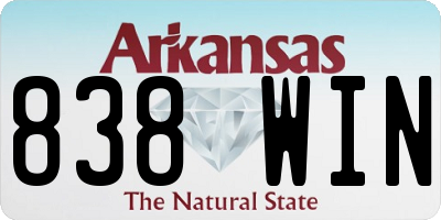 AR license plate 838WIN