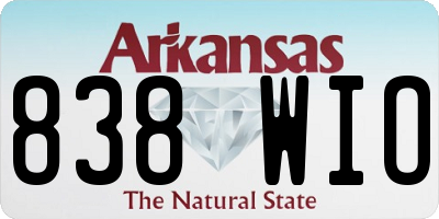 AR license plate 838WIO