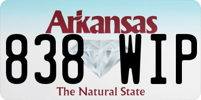 AR license plate 838WIP