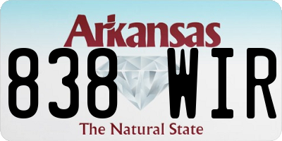 AR license plate 838WIR