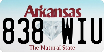 AR license plate 838WIU