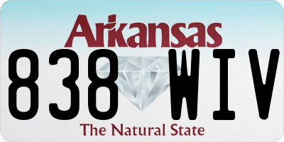 AR license plate 838WIV