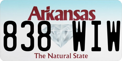 AR license plate 838WIW