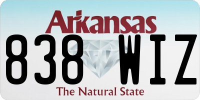 AR license plate 838WIZ