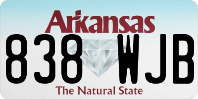 AR license plate 838WJB