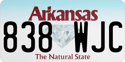 AR license plate 838WJC