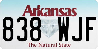 AR license plate 838WJF