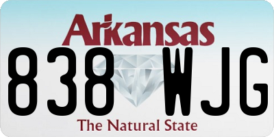 AR license plate 838WJG