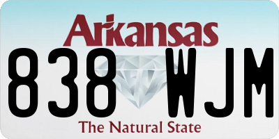 AR license plate 838WJM