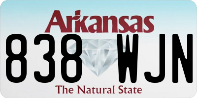 AR license plate 838WJN