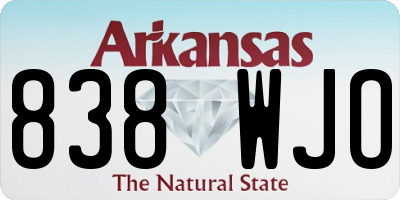 AR license plate 838WJO
