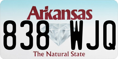 AR license plate 838WJQ