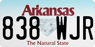AR license plate 838WJR