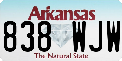 AR license plate 838WJW