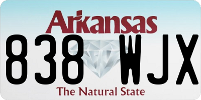AR license plate 838WJX