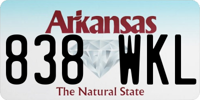 AR license plate 838WKL