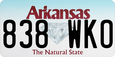 AR license plate 838WKO