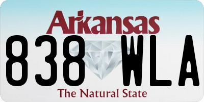 AR license plate 838WLA