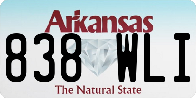 AR license plate 838WLI