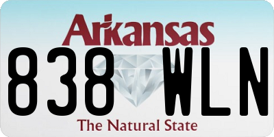 AR license plate 838WLN