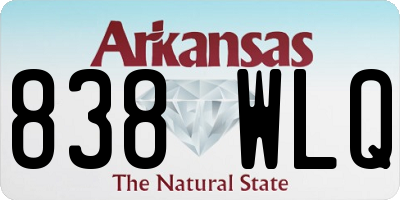 AR license plate 838WLQ