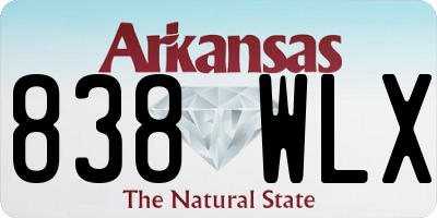 AR license plate 838WLX