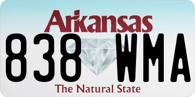 AR license plate 838WMA