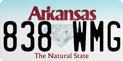 AR license plate 838WMG