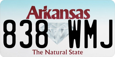 AR license plate 838WMJ