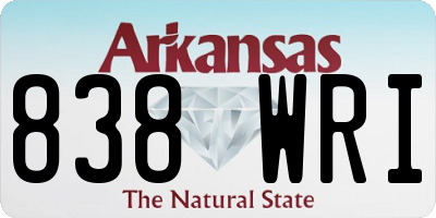 AR license plate 838WRI