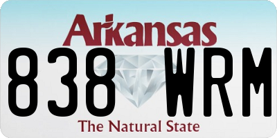 AR license plate 838WRM