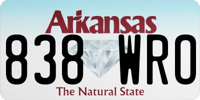 AR license plate 838WRO