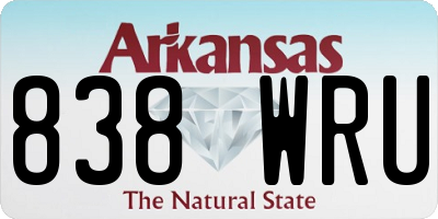 AR license plate 838WRU