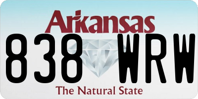 AR license plate 838WRW