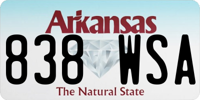 AR license plate 838WSA