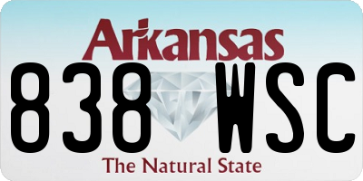 AR license plate 838WSC