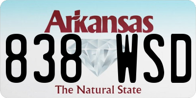 AR license plate 838WSD