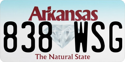AR license plate 838WSG