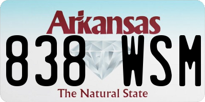 AR license plate 838WSM